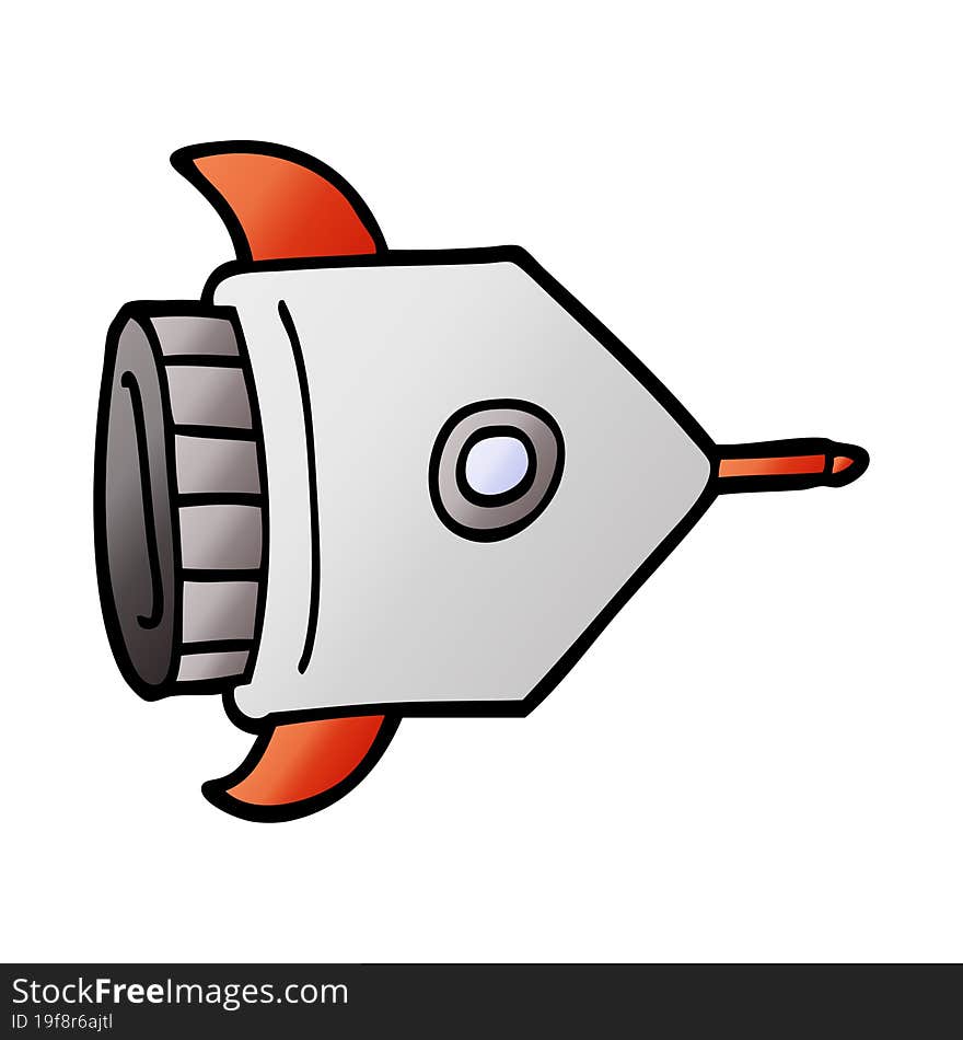 cartoon doodle spaceship