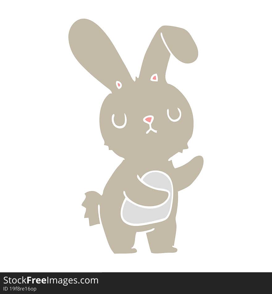 Cute Flat Color Style Cartoon Rabbit