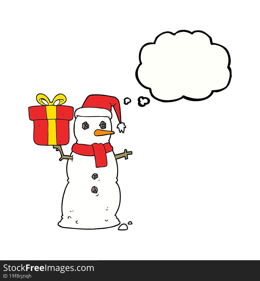 thought bubble cartoon snowman