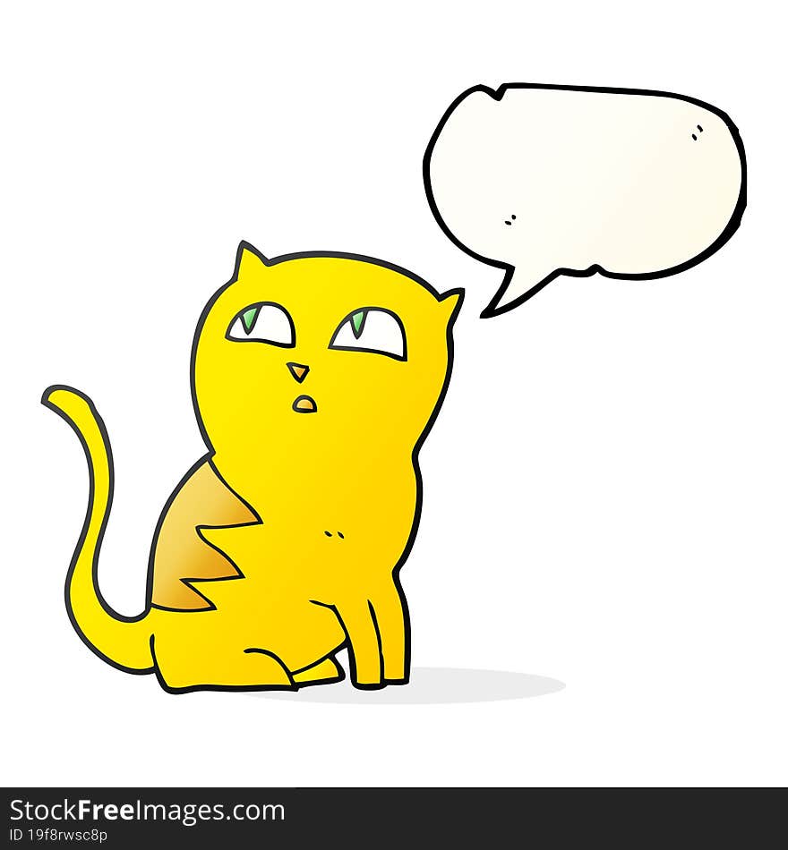 freehand drawn speech bubble cartoon cat