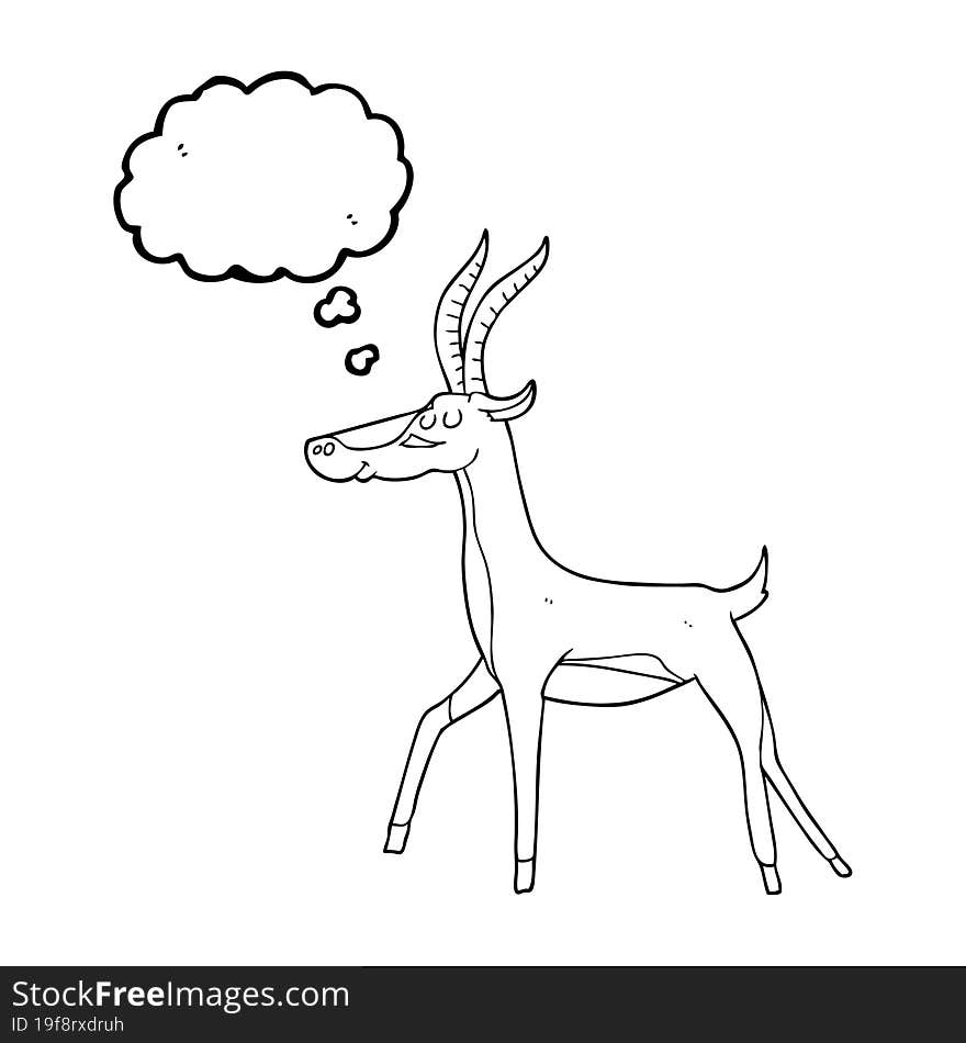 thought bubble cartoon gazelle