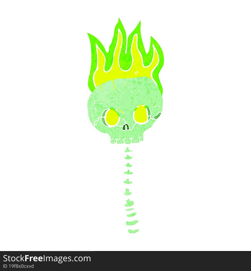 Cartoon Spooky Skull And Spine