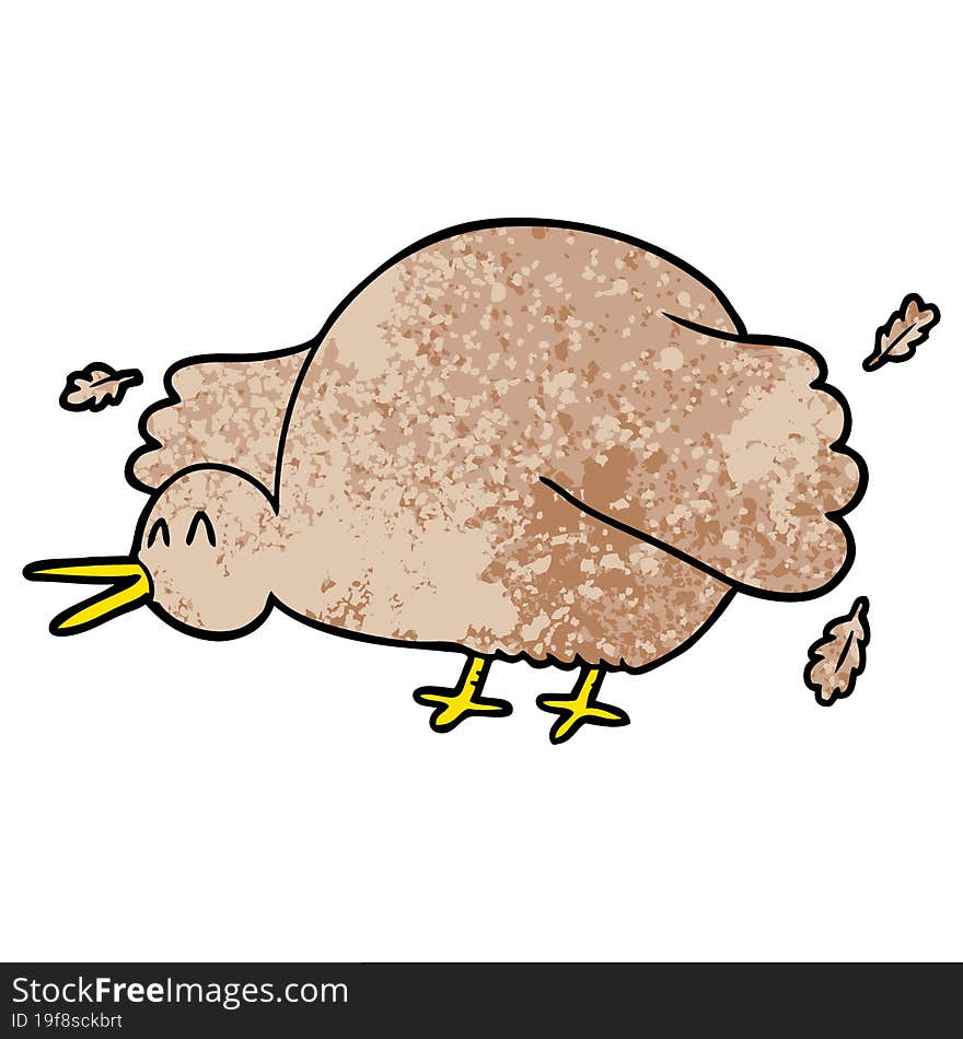 cartoon kiwi bird flapping wings. cartoon kiwi bird flapping wings