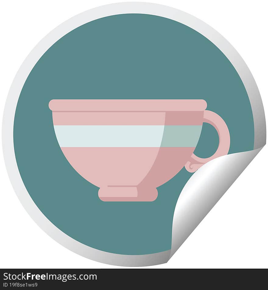 Coffee Cup Graphic Circular Sticker