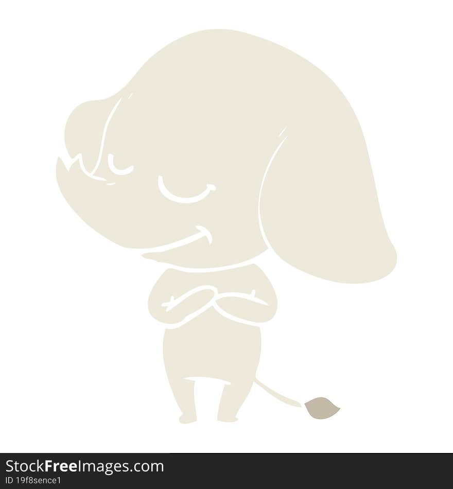 flat color style cartoon smiling elephant