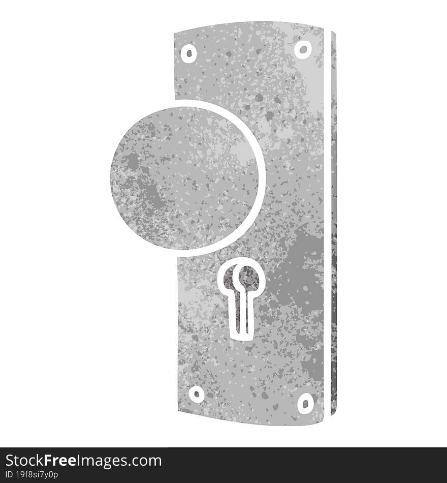 retro cartoon doodle of a door handle