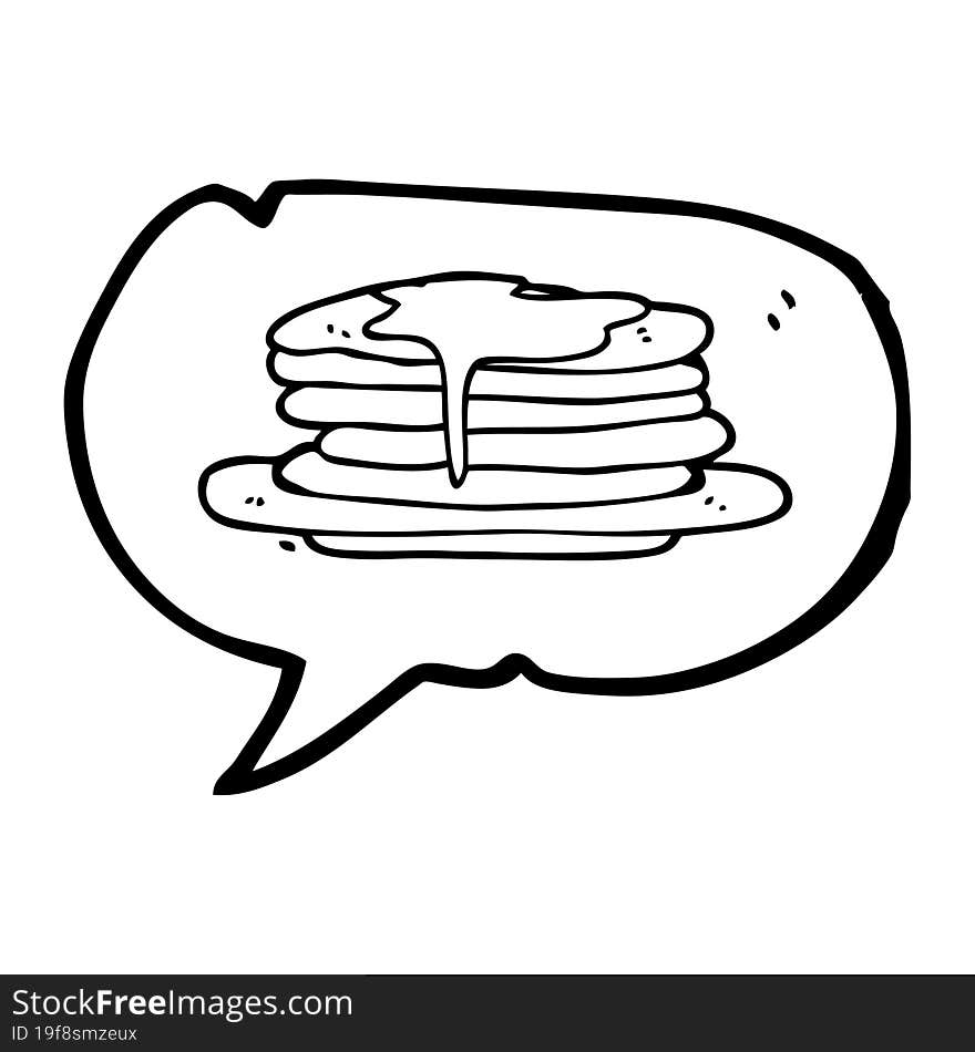 speech bubble cartoon stack of pancakes