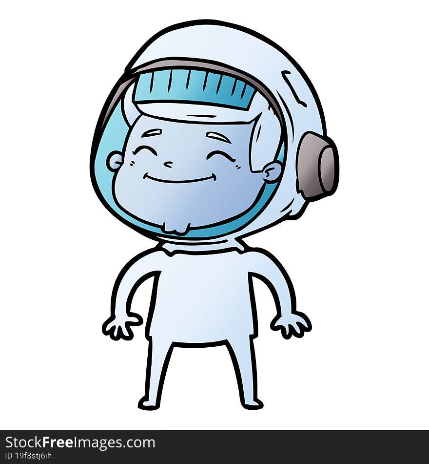 happy cartoon astronaut. happy cartoon astronaut