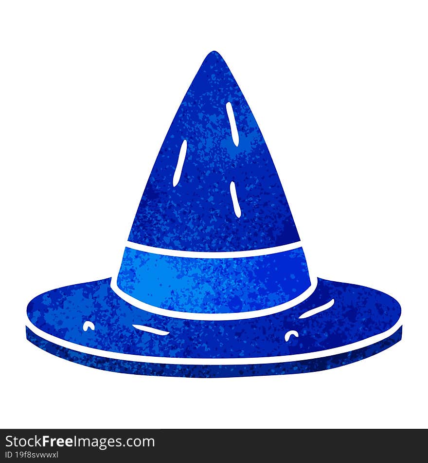 hand drawn retro cartoon doodle of a witches hat