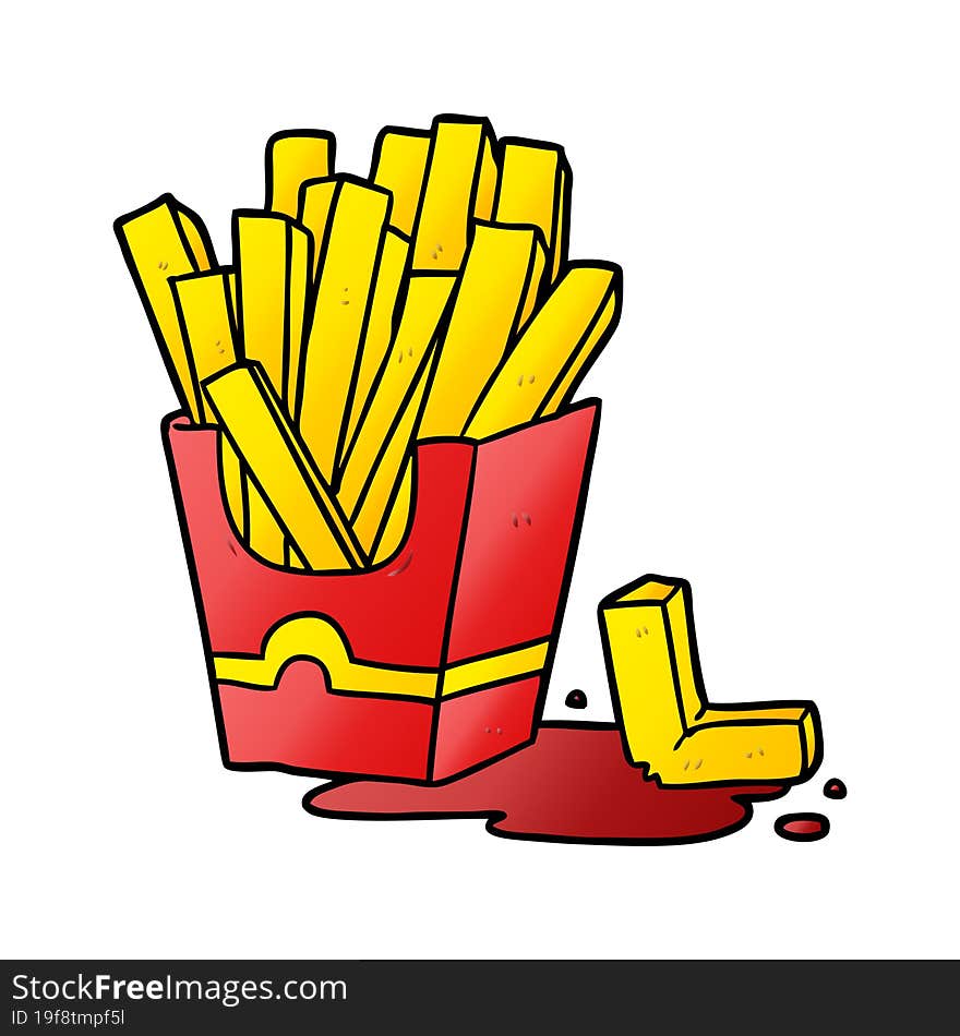 cartoon junk food fries. cartoon junk food fries