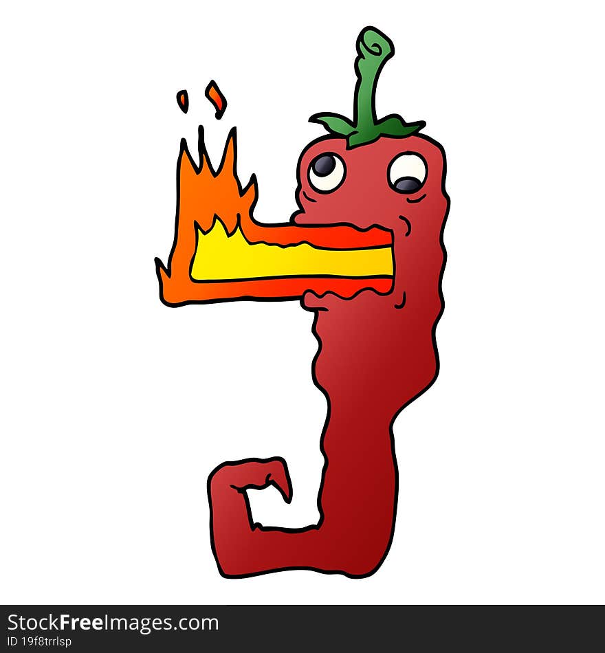 cartoon doodle red hot chili