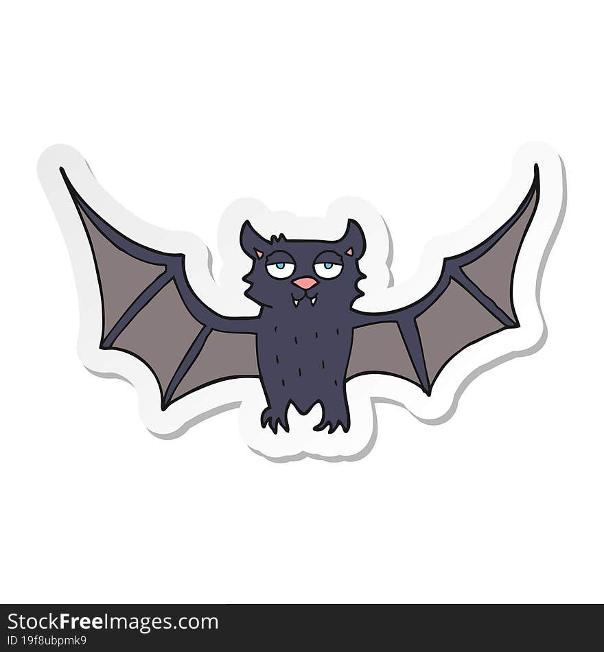 sticker of a cartoon halloween bat