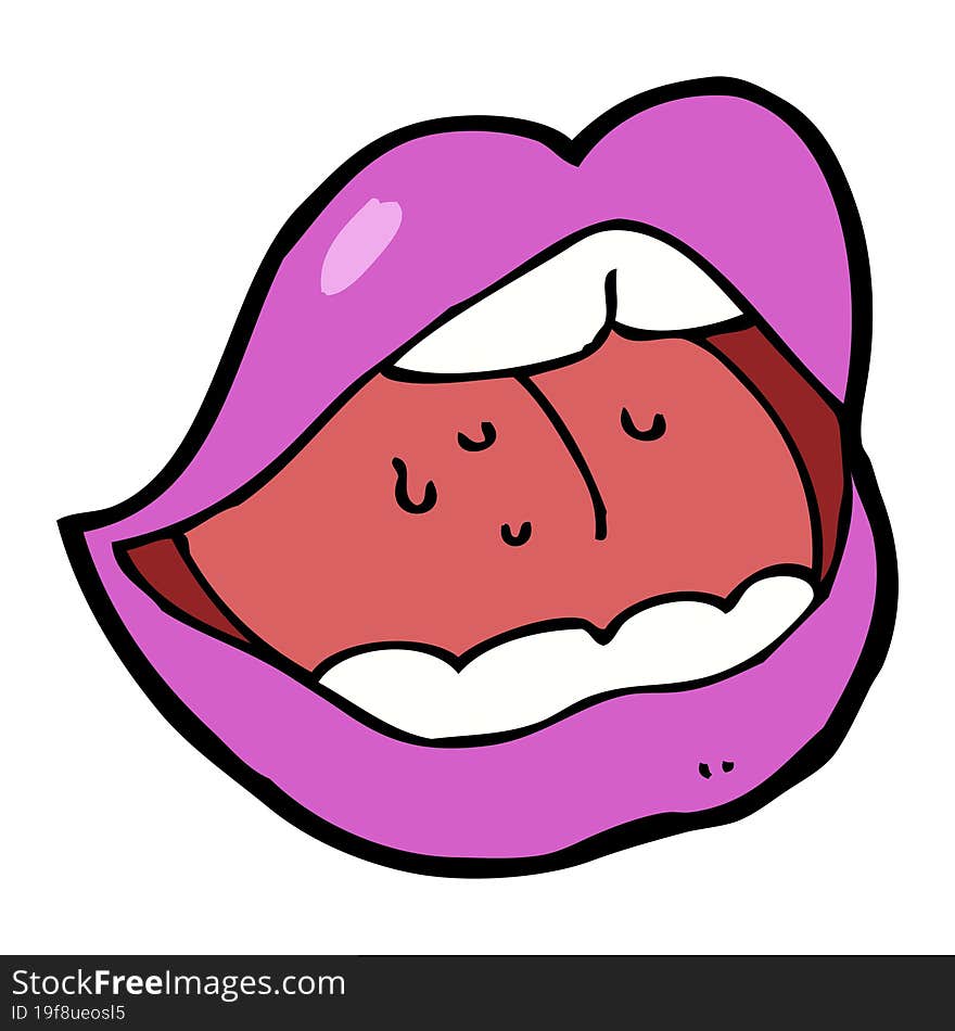 cartoon pink mouth