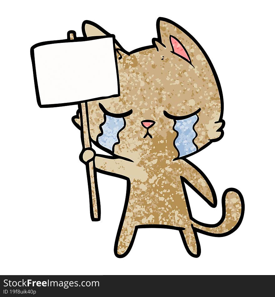 crying cartoon cat. crying cartoon cat