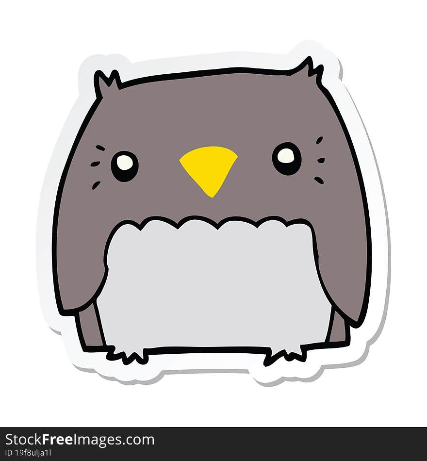 sticker of a cute cartoon owl