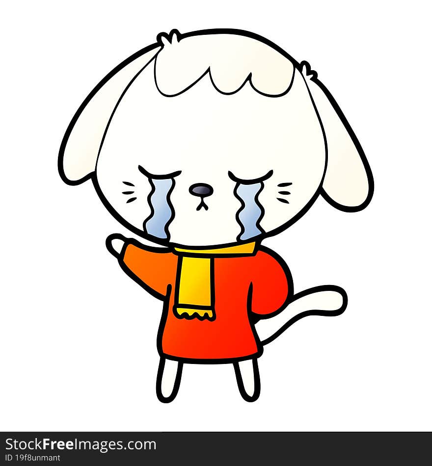 cute puppy crying cartoon. cute puppy crying cartoon