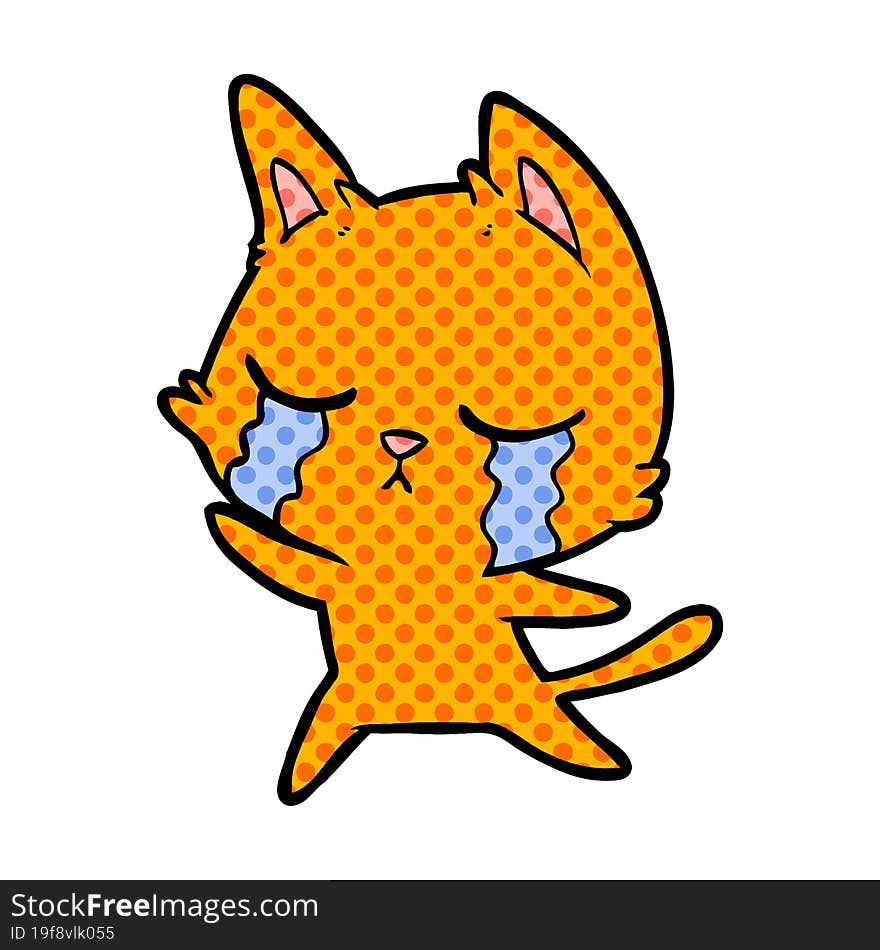 crying cartoon cat. crying cartoon cat