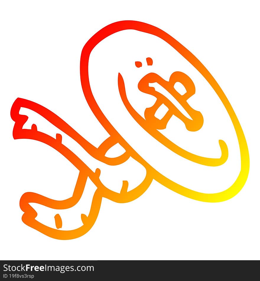 warm gradient line drawing cartoon old button