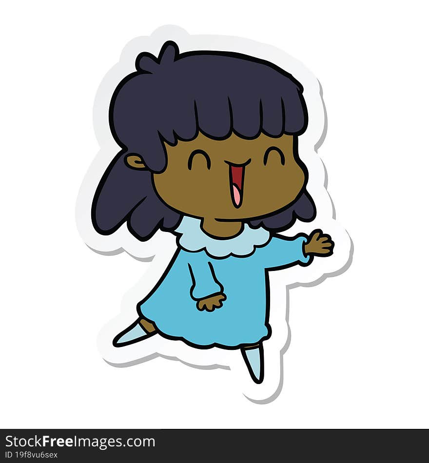 sticker of a cartoon woman