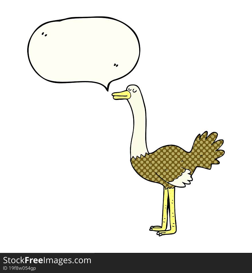 comic book speech bubble cartoon ostrich