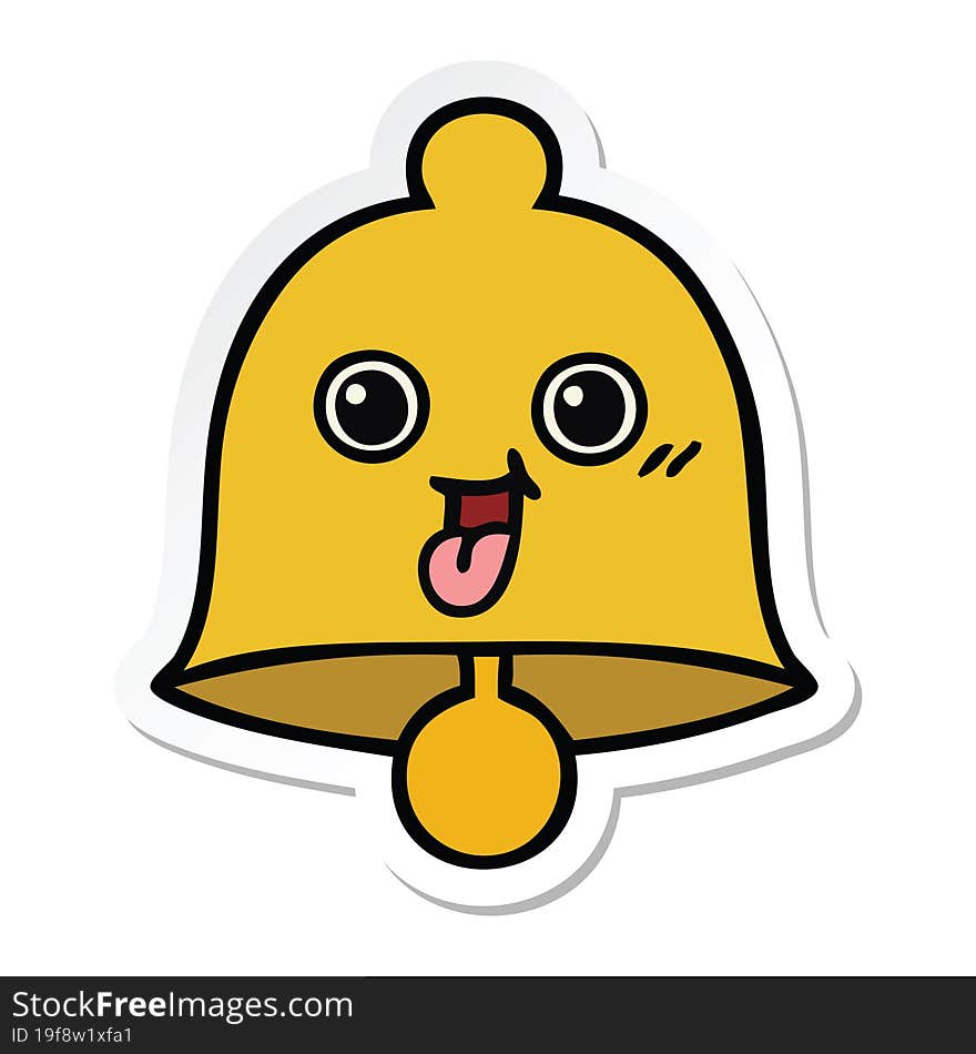 sticker of a cute cartoon bell