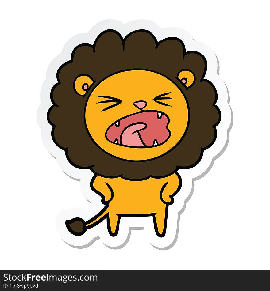 sticker of a cartoon lion