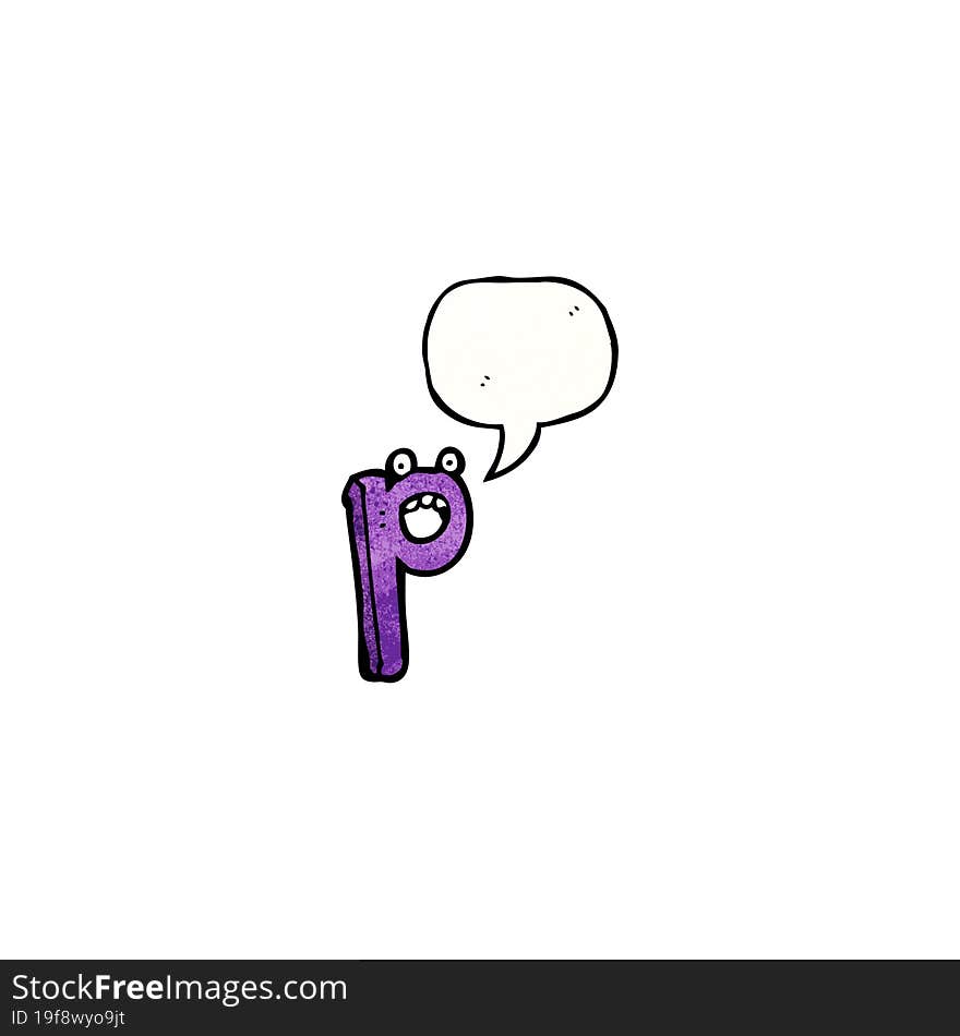 cartoon letter p