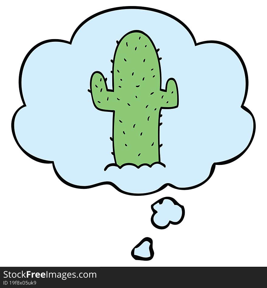 cartoon cactus and thought bubble