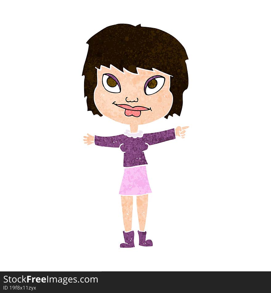 cartoon woman pointing