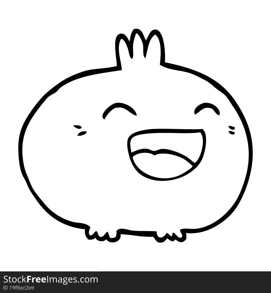 line drawing cartoon happy root vegetable