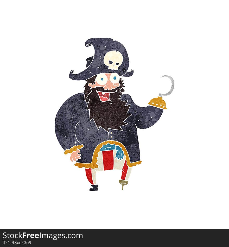 retro cartoon pirate captain