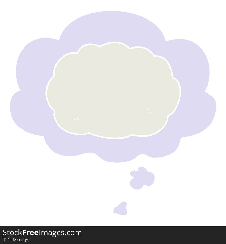 cartoon cloud and thought bubble in retro style