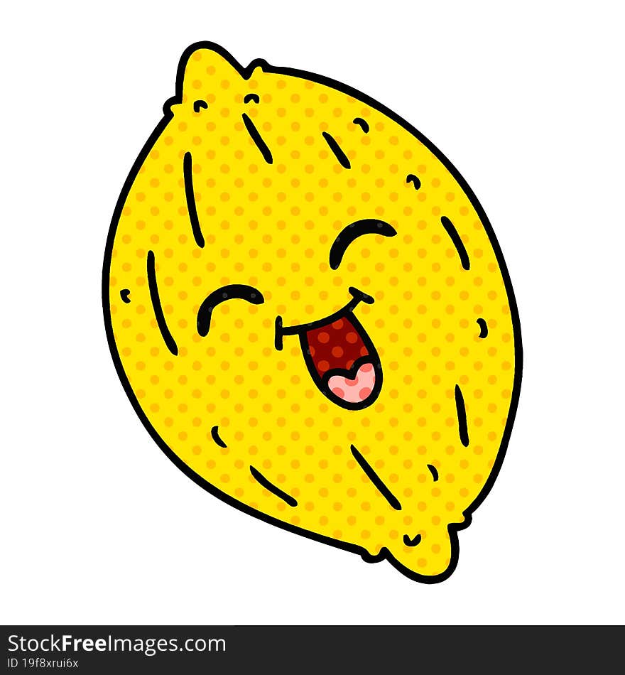 Cartoon Of A Happy Lemon