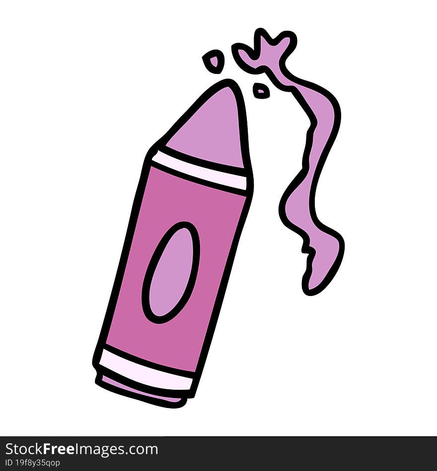 hand drawn cartoon doodle of a pink crayon