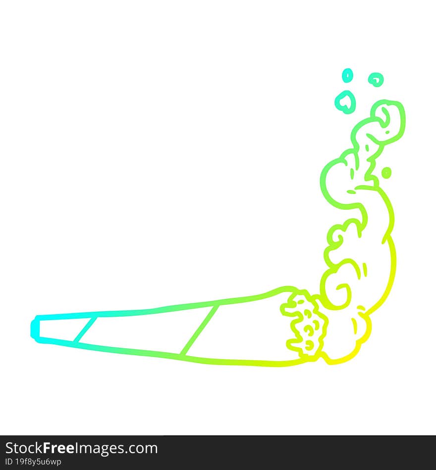 cold gradient line drawing marijuana joint