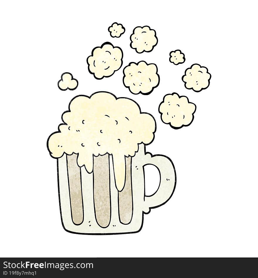 Textured Cartoon Foamy Beer