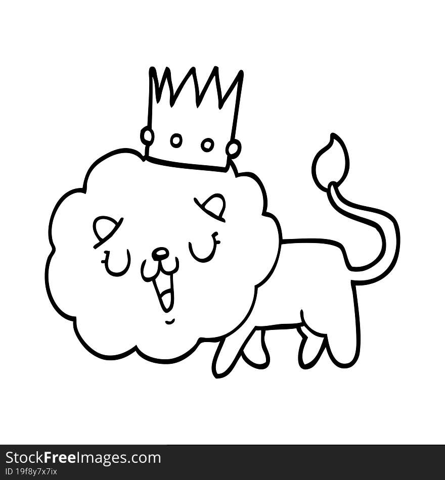 cartoon lion with crown