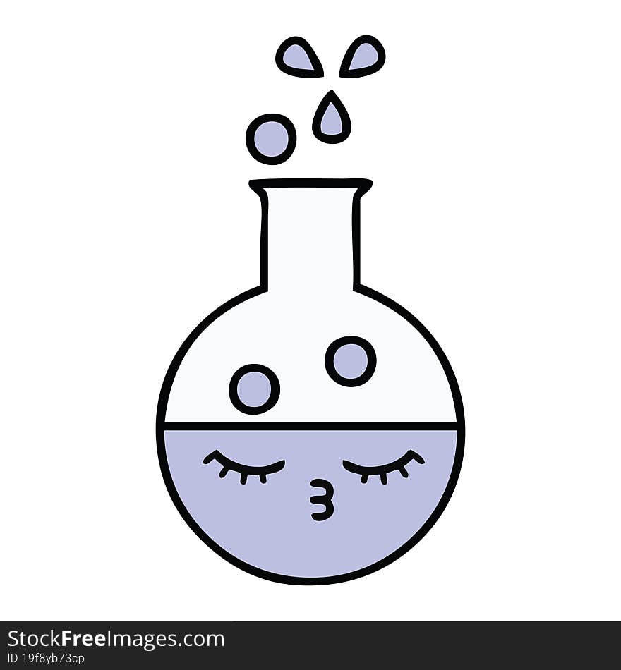 cute cartoon of a test tube. cute cartoon of a test tube