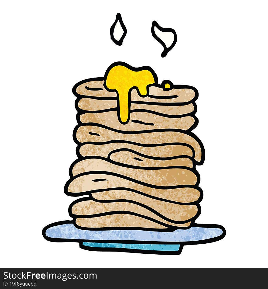 cartoon doodle stack of pancakes