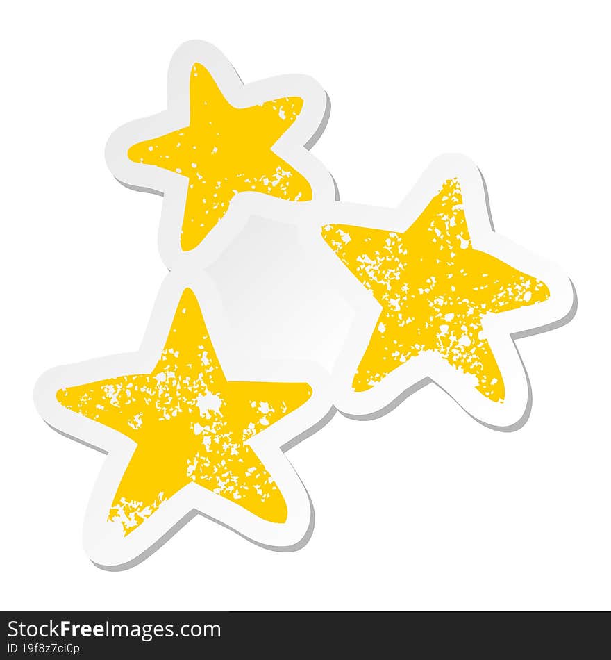 Distressed Sticker Of A Cartoon Star Symbols