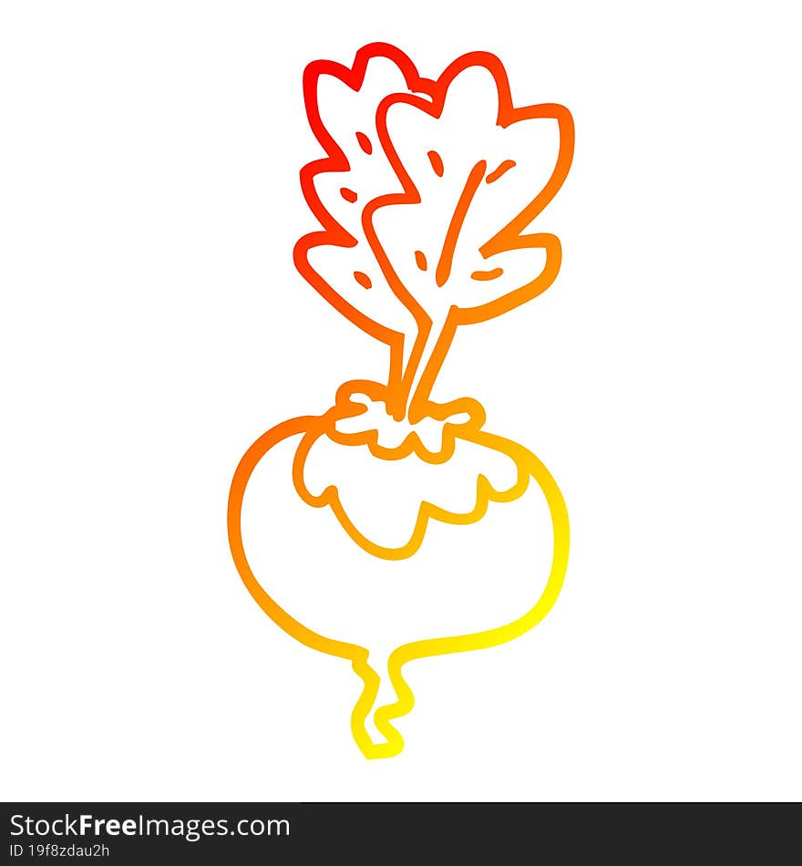 warm gradient line drawing cartoon beetroot