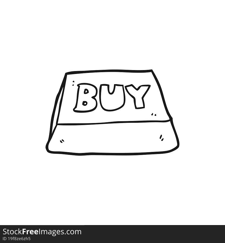 black and white cartoon computer key buy symbol