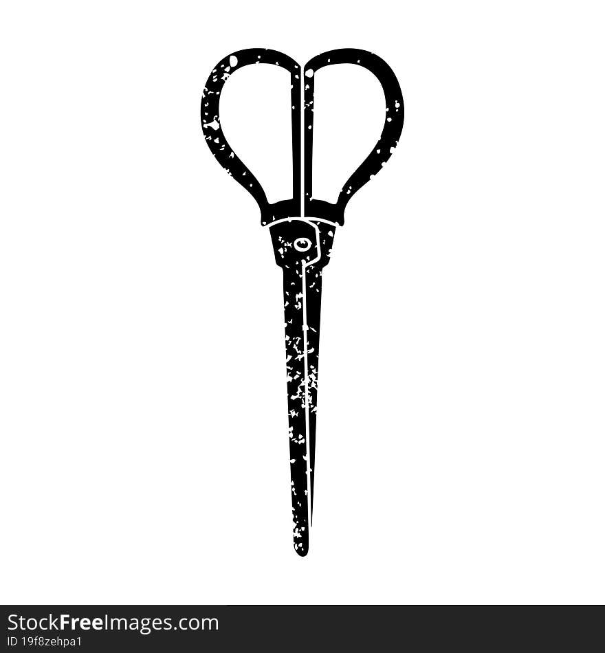 quirky distressed symbol scissors