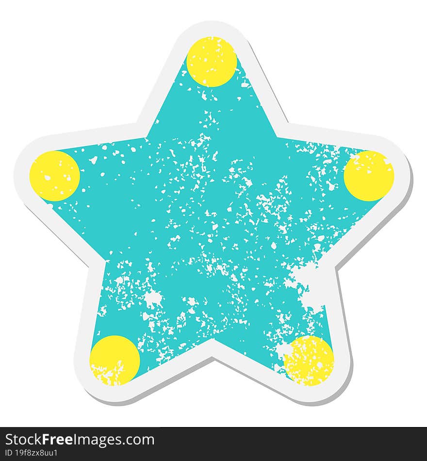 star decorative element grunge sticker