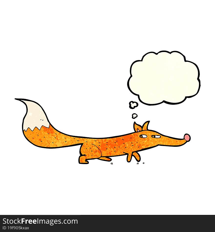 Cartoon Little Fox With Thought Bubble