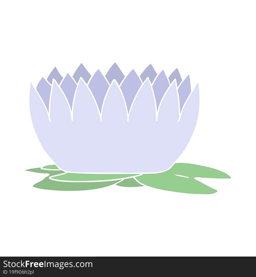 flat color style cartoon waterlily