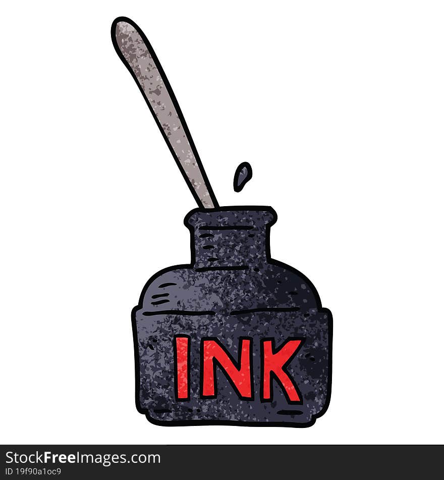 cartoon doodle ink bottle