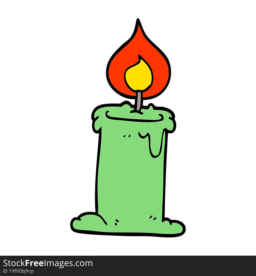 Cartoon Doodle Lit Candle