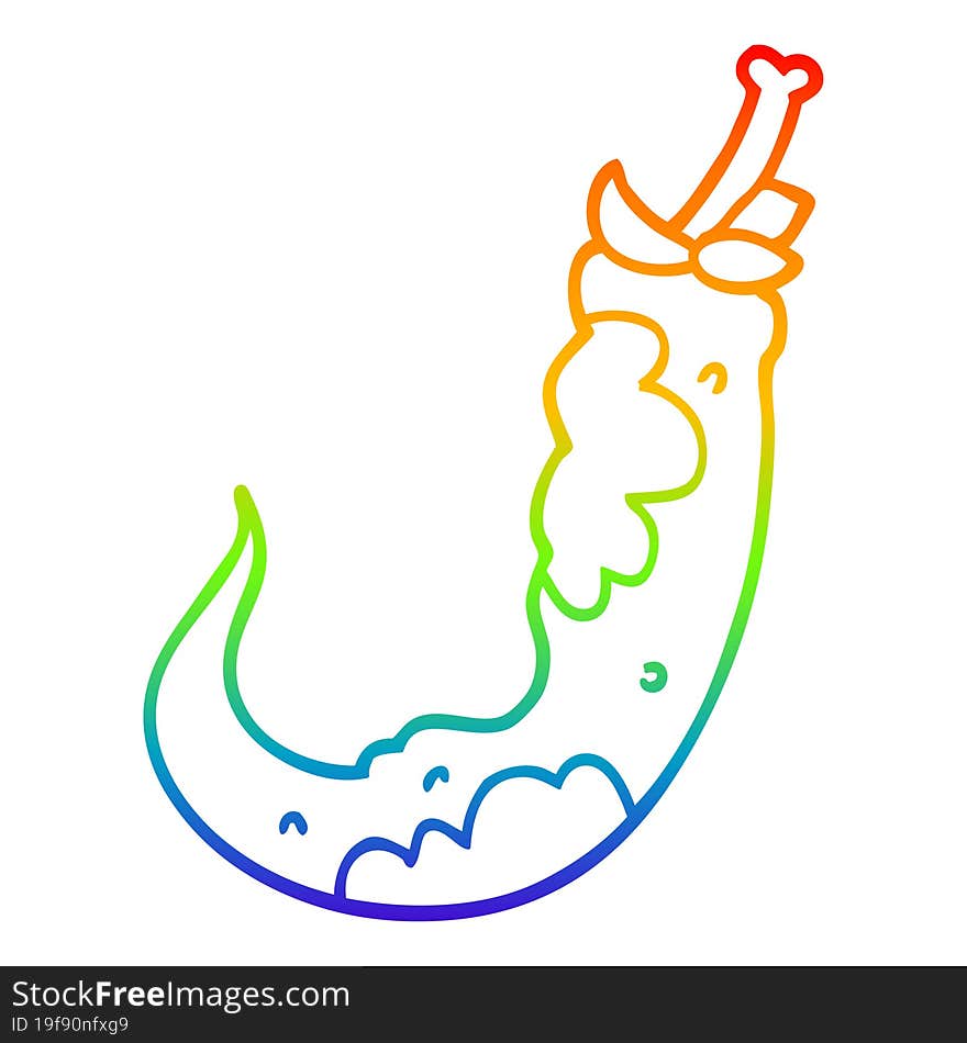 rainbow gradient line drawing cartoon chilli pepper