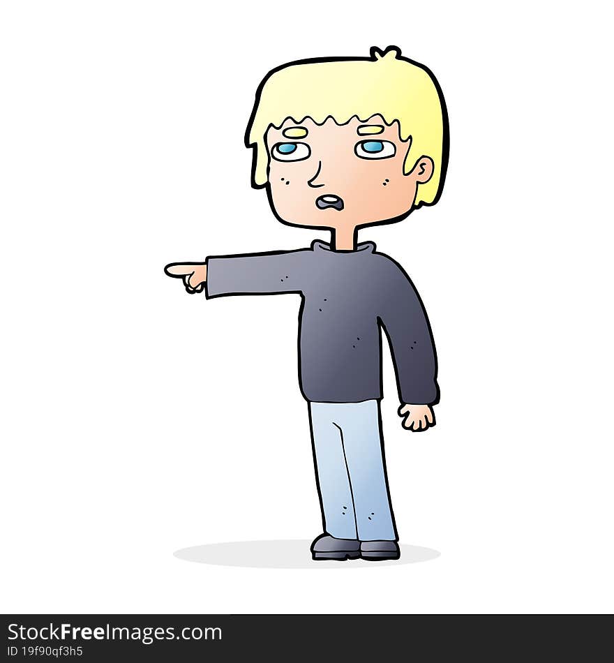 Cartoon Boy Pointing